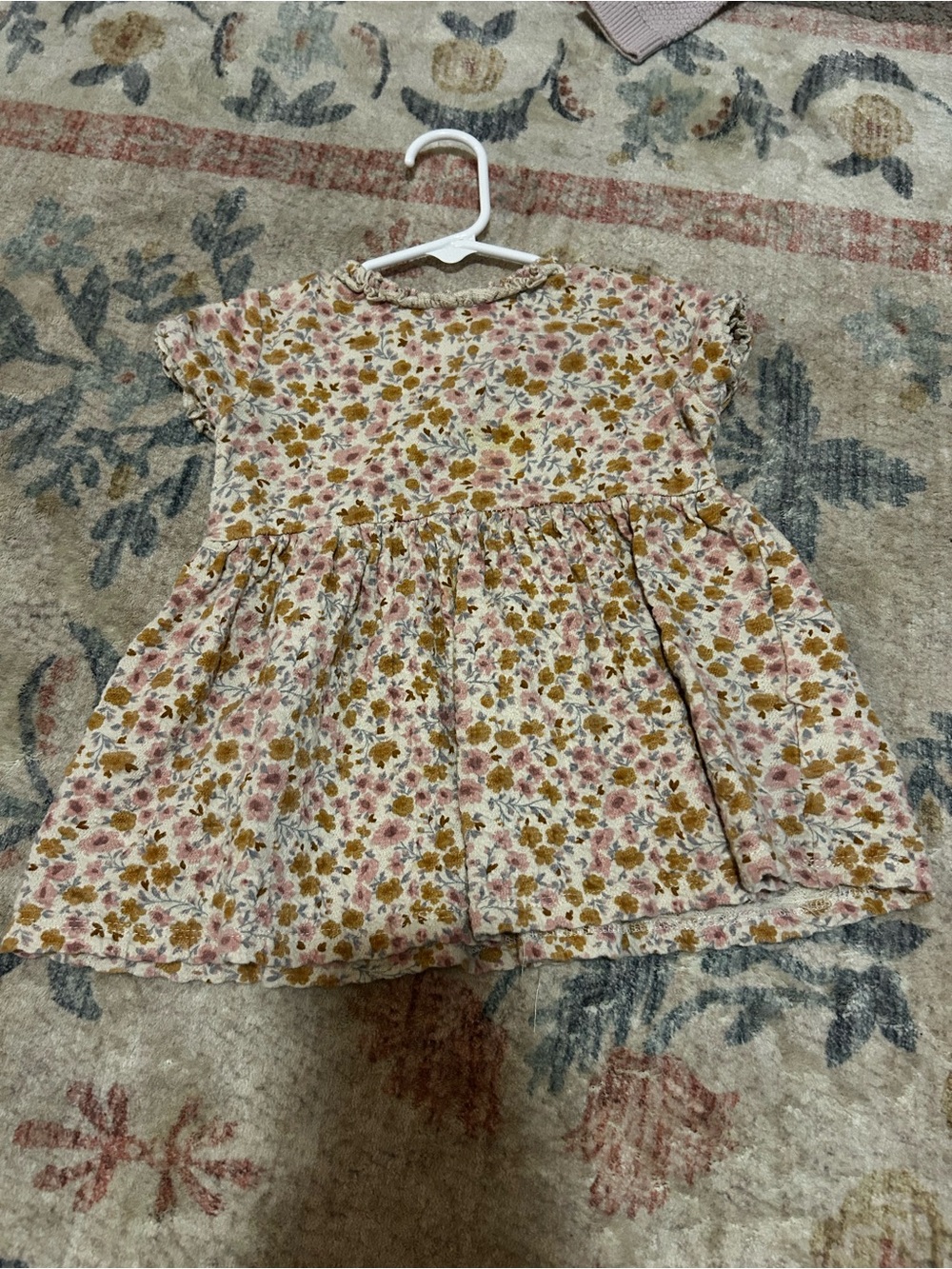 H&M Cream Baby Dress with Pink & Mustard Floral Print